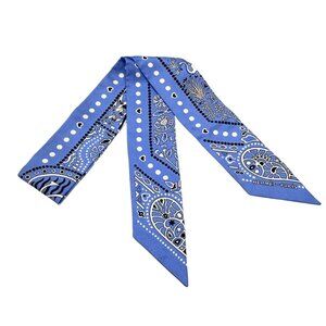 HERMES Twilly - Blue White Black Scarf 191-081925